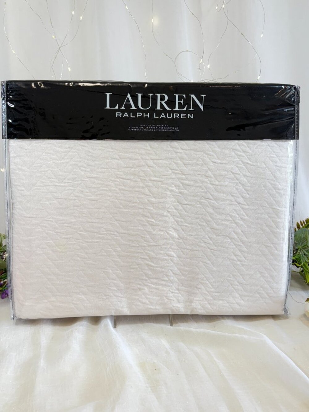 Ralph Lauren Kaia Matelassé Coverlet Bedspread Blanket Chevron Cream Queen $300